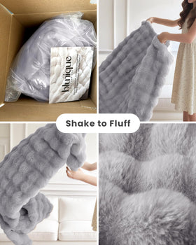 Oversized 50x60 inch blanket ready to drape over a couch or bed