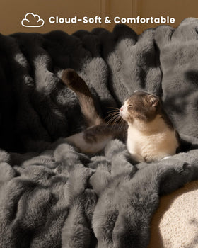 Crystal short plush side of Blunique throw for ultra-smooth feel