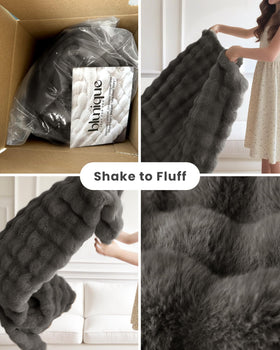 High-low wave design on Blunique throw adds stylish texture