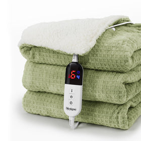 blunique waffle heated blanket with digital display for precise warmth control