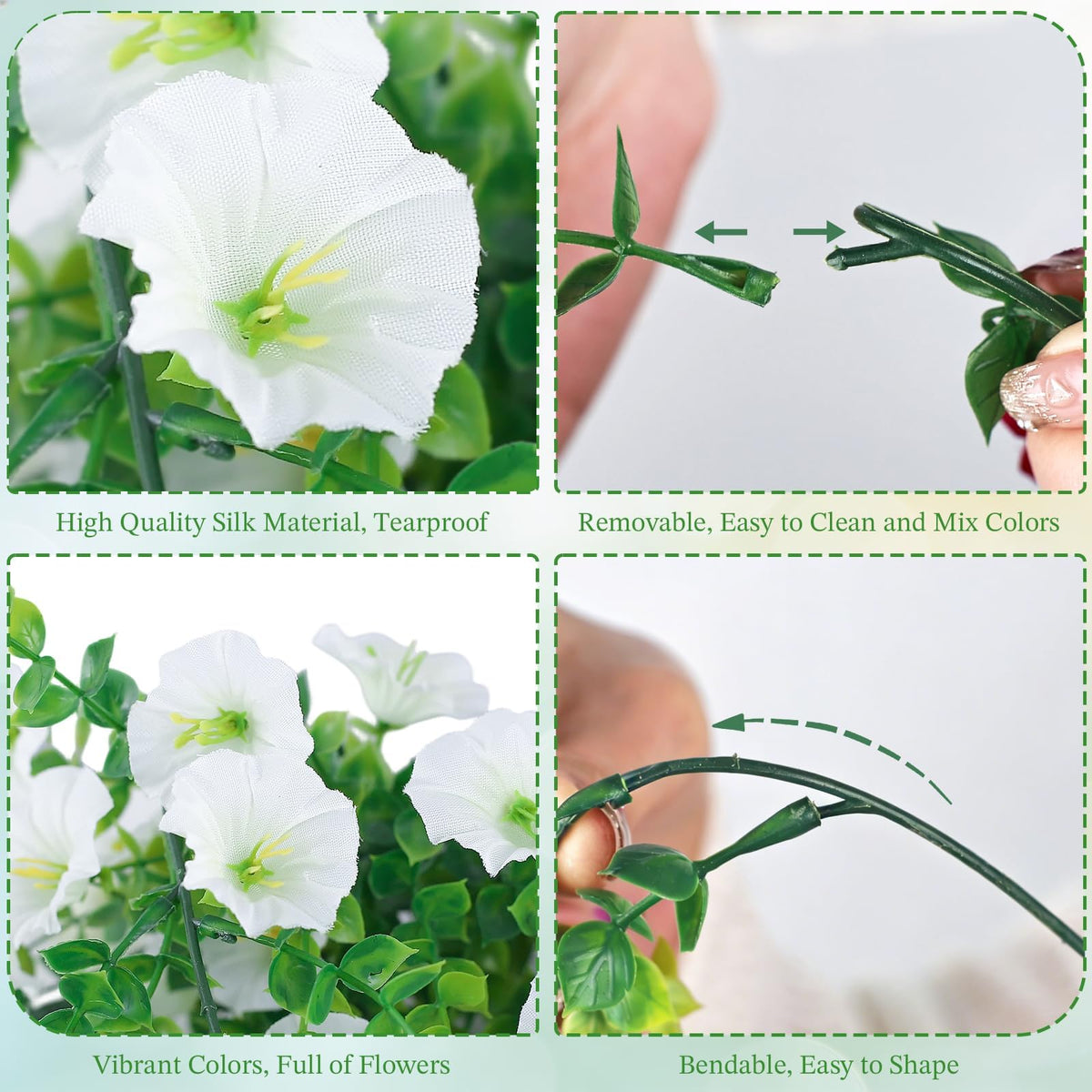 Blurap realistic morning glory hanging flowers enhance pergolas and baskets with lifelike detail.
