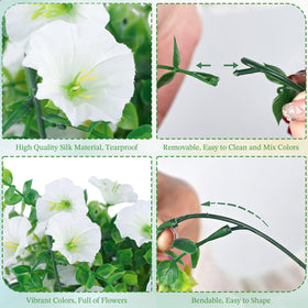 Blurap realistic morning glory hanging flowers enhance pergolas and baskets with lifelike detail.