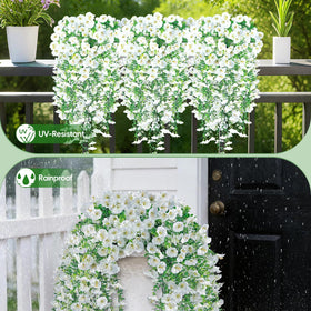 Blurap weatherproof morning glory stems feature flexible wire for easy shaping.