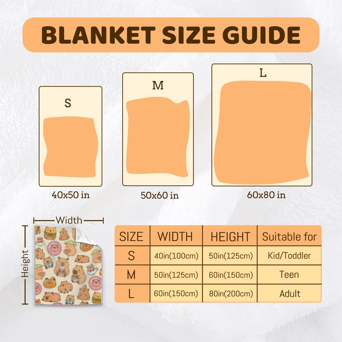 Bmaows capybara blanket in teen room as cute decor.