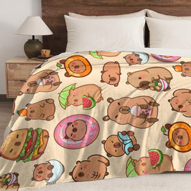Bmaows capybara blanket travel-ready for on-the-go warmth.
