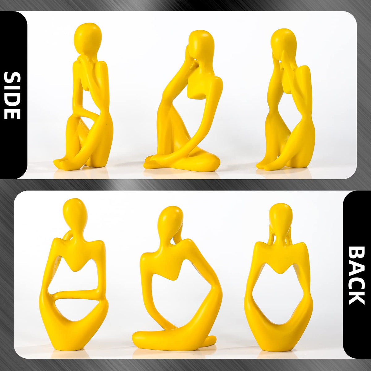 Golden resin figurine suited for home or office desks.