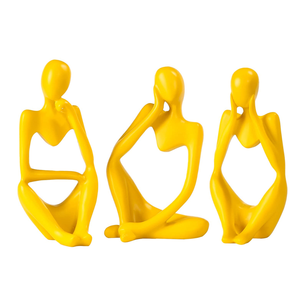 BMLCGJ Thinker statue in gold decor adding elegant shelf accent.