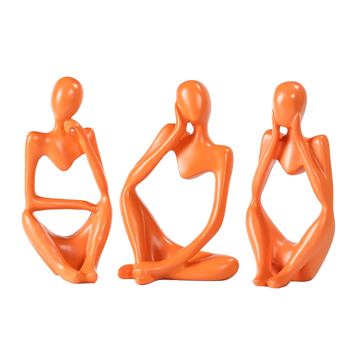 BMLCGJ Thinker Statue in gold decor displayed on a bookshelf for warm ambiance.