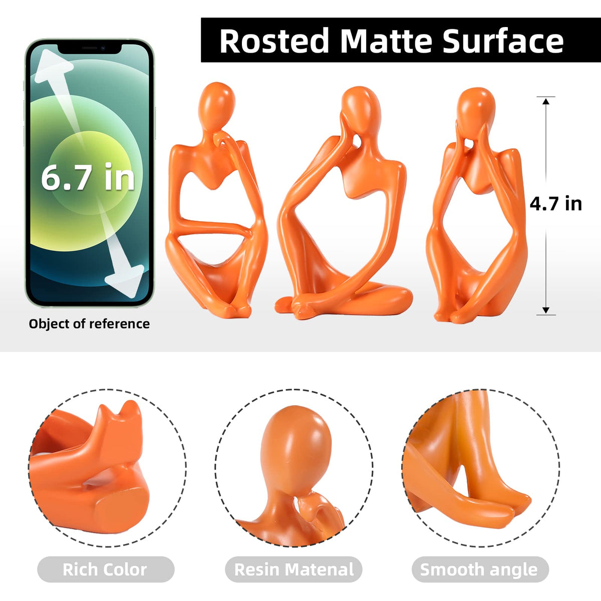 BMLCGJ resin sculpture with smooth finish suits desks and tables.