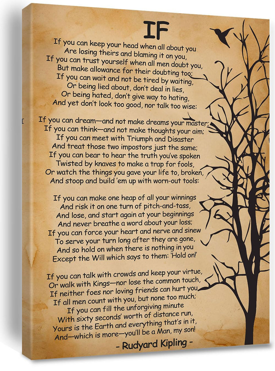 Bmotaso Kipling poem wall art framed 8x12 for stylish home or office decor
