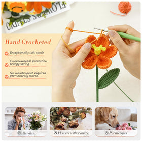 Bnoiiok crochet rose bouquet pink and white conveys lasting affection