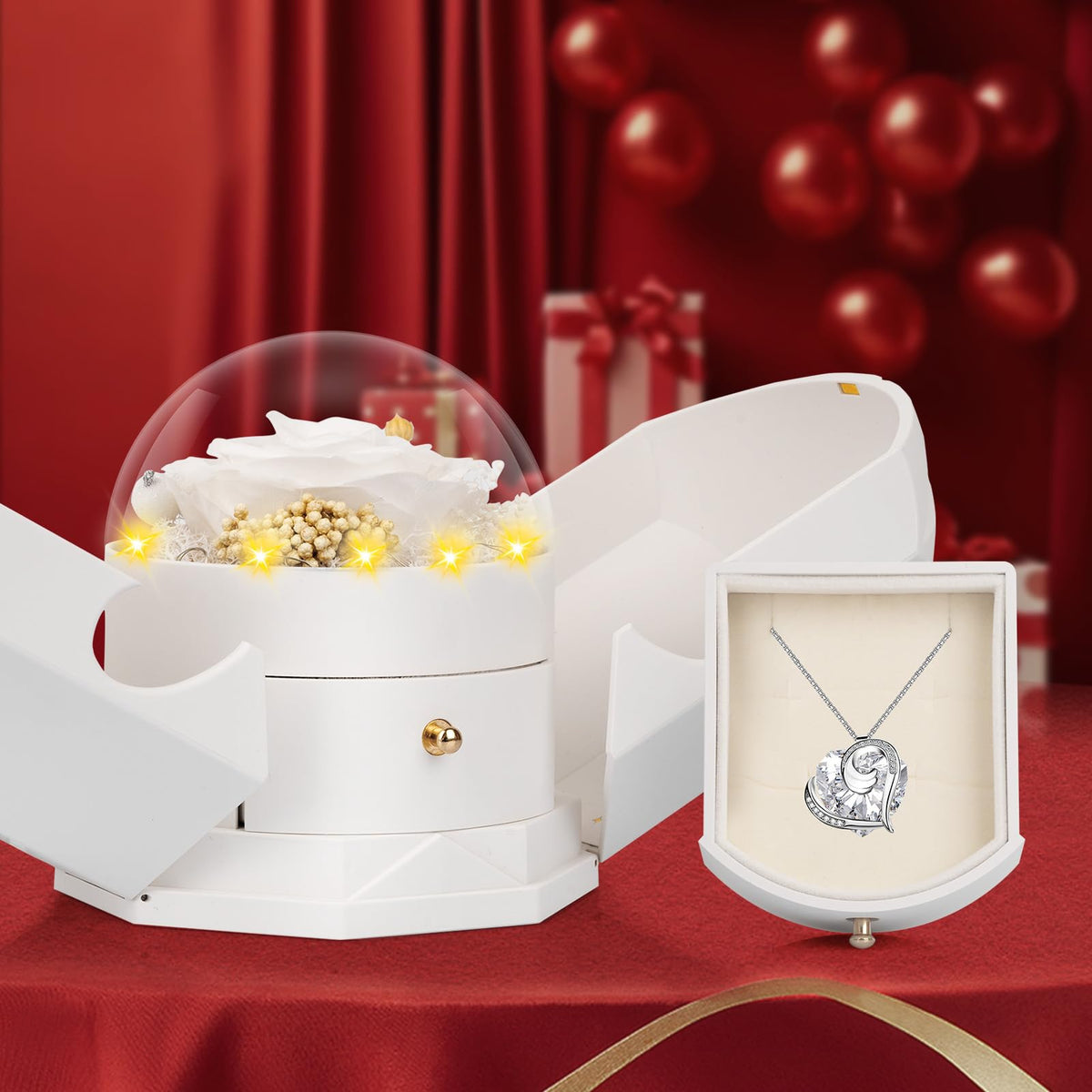 BNWXOY diamond crystal necklace with pulsating heart captures love.