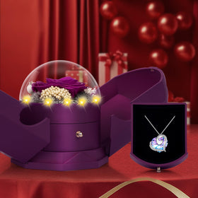 BNWXOY diamond-encrusted necklace showcases a pulsating heart reflecting love.