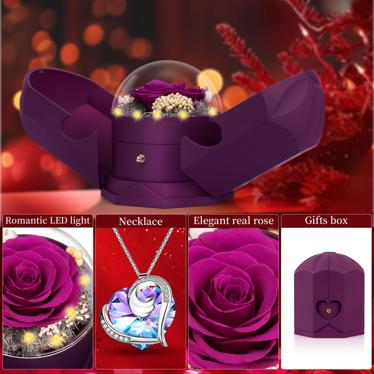 BNWXOY rose palace gift box with lighting enhances the romantic presentation.