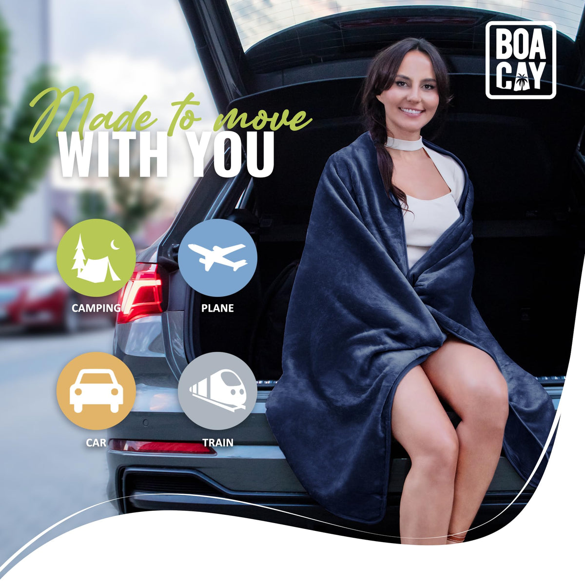 BOACAY gift-ready travel blanket for birthdays and holidays
