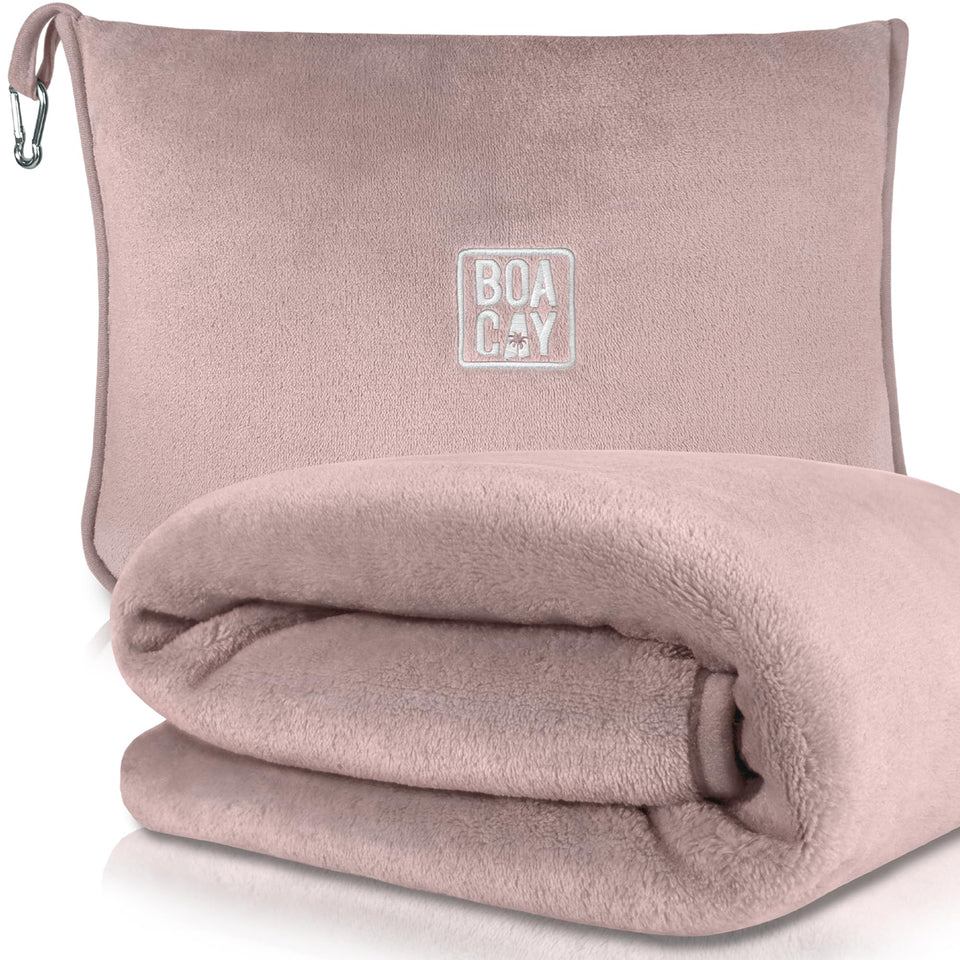BOACAY soft-warm travel blanket on an airplane delivers cozy warmth.