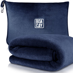 BOACAY soft and warm travel blanket in airplane cabin for premium comfort