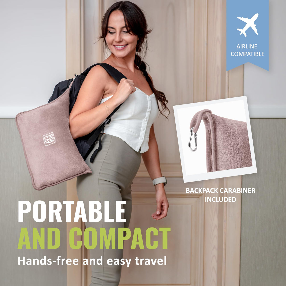 BOACAY travel blanket with luggage sleeve keeps it accessible during travel.