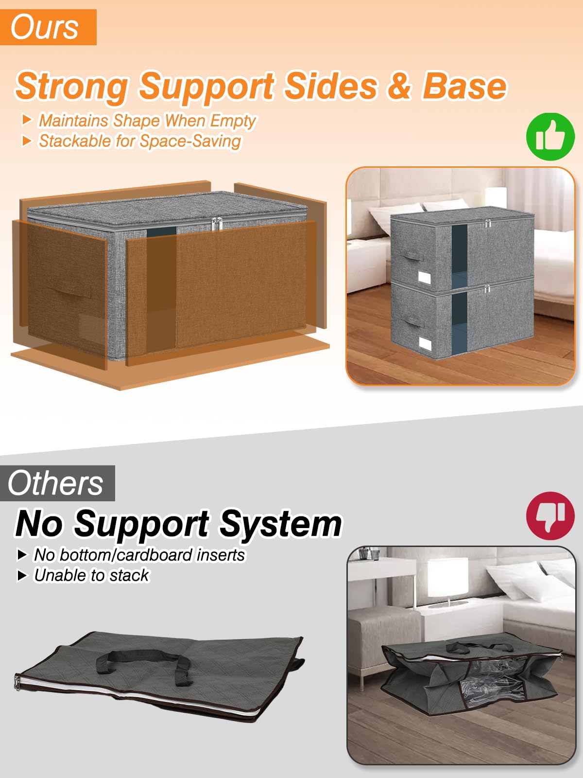 boailydi 60L bag with bottom panel for stable stacking