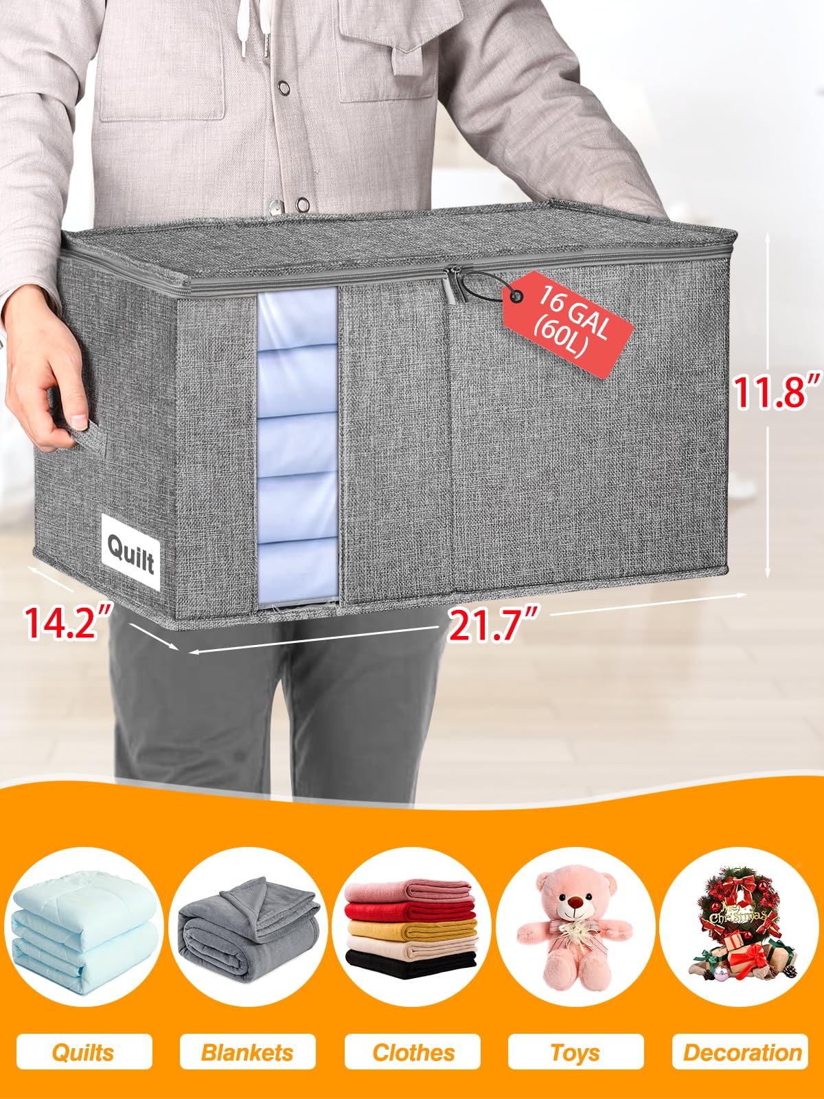 boailydi blanket storage bag with clear window for quick checks