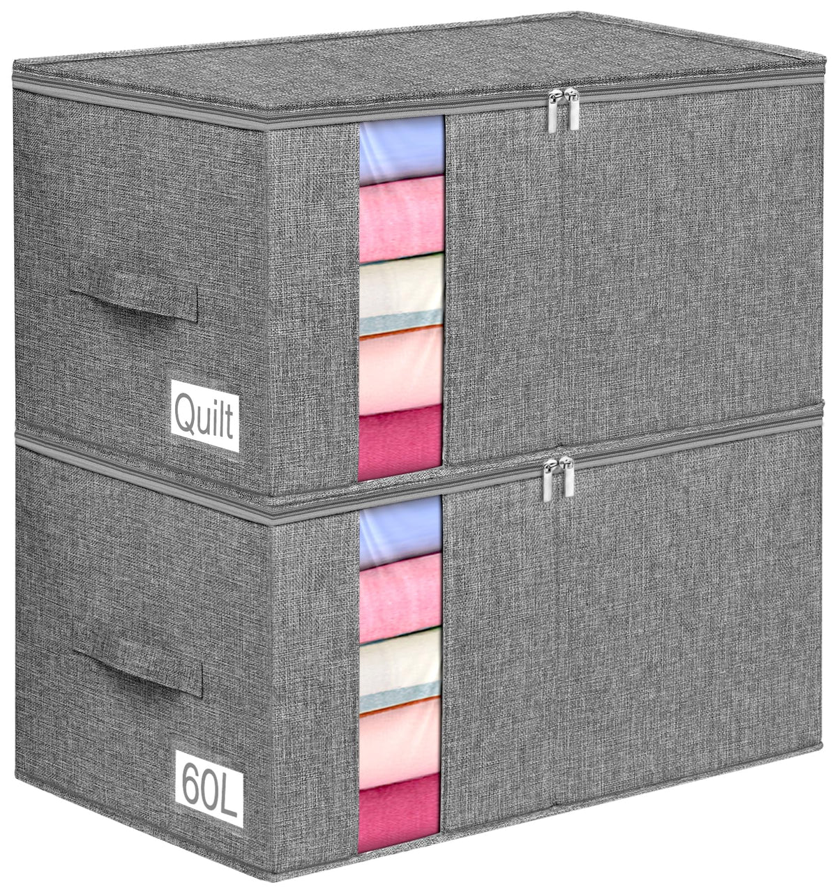 boailydi 60L blanket storage bag with rigid side panels for sturdy shelving