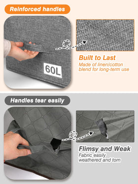 boailydi stackable 60L storage bag arranged in a closet