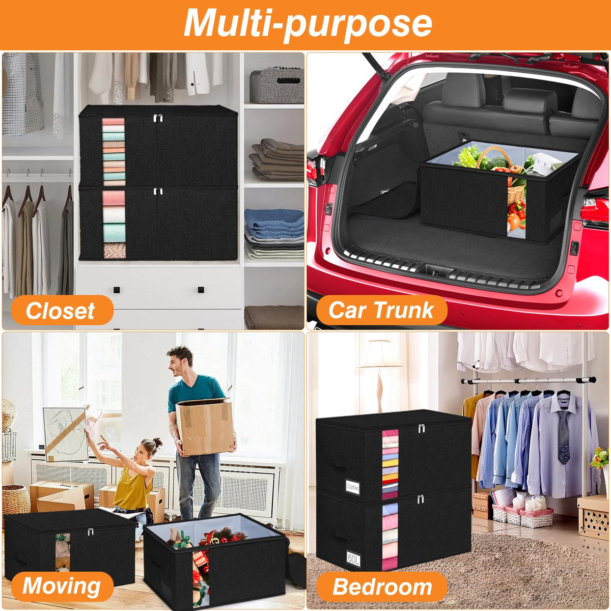 boailydi 60L foldable storage bag neatly stored when not in use