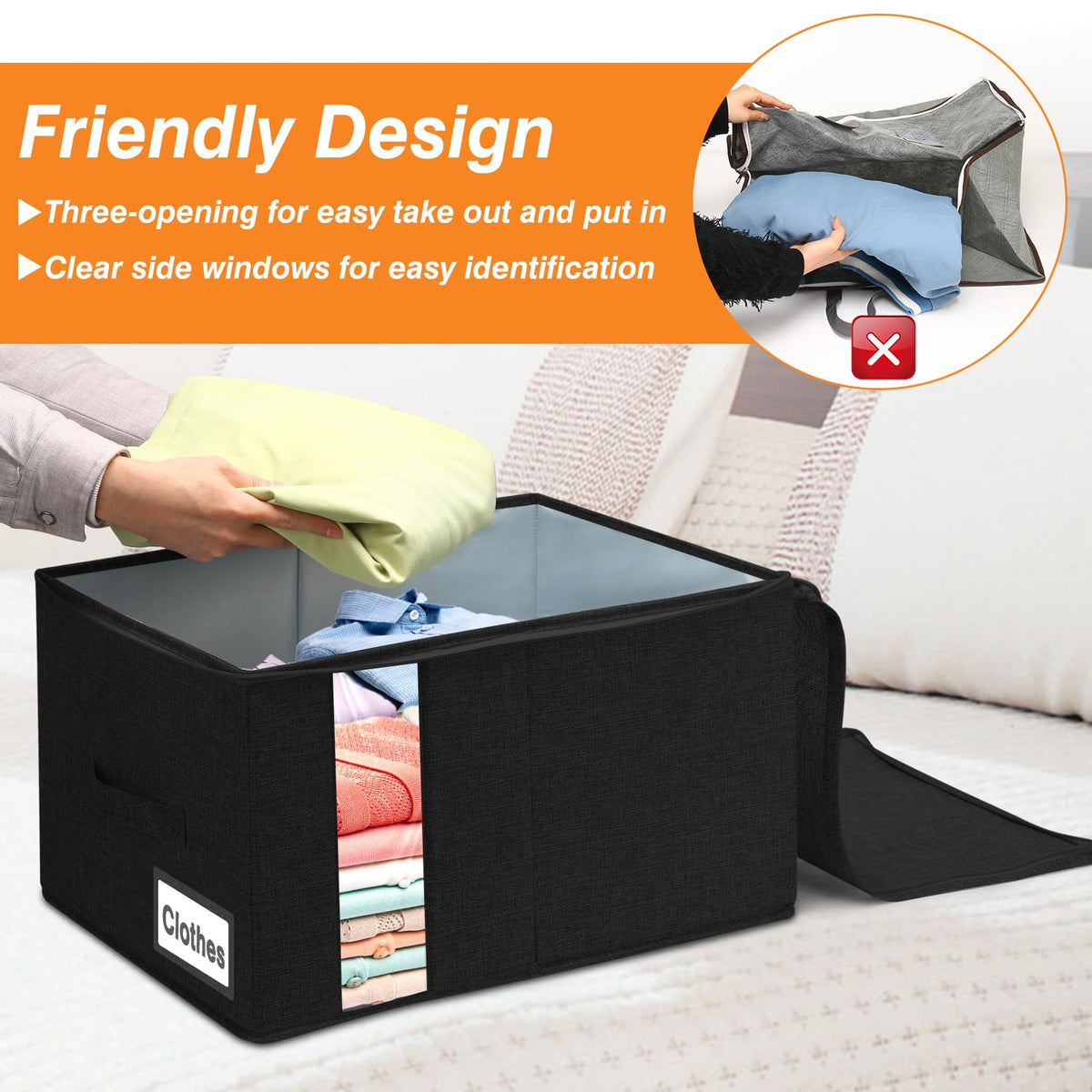 boailydi 60L bag stacked in a closet shows efficient vertical storage