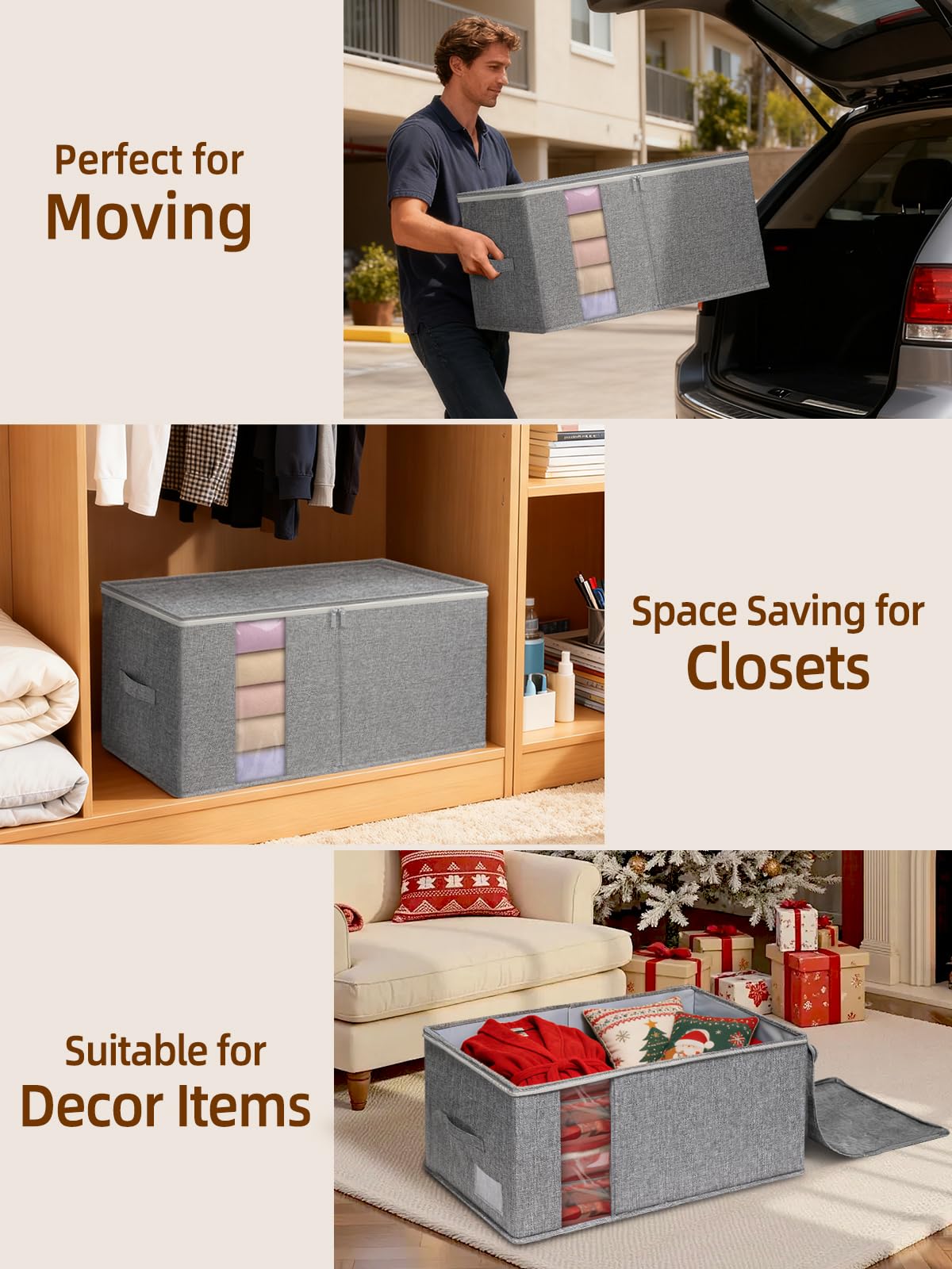 boailydi 90L king size storage bag visible window for easy item access