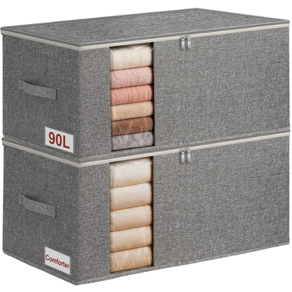 boailydi 90L king size storage bag with rigid base panels for stable closet organization