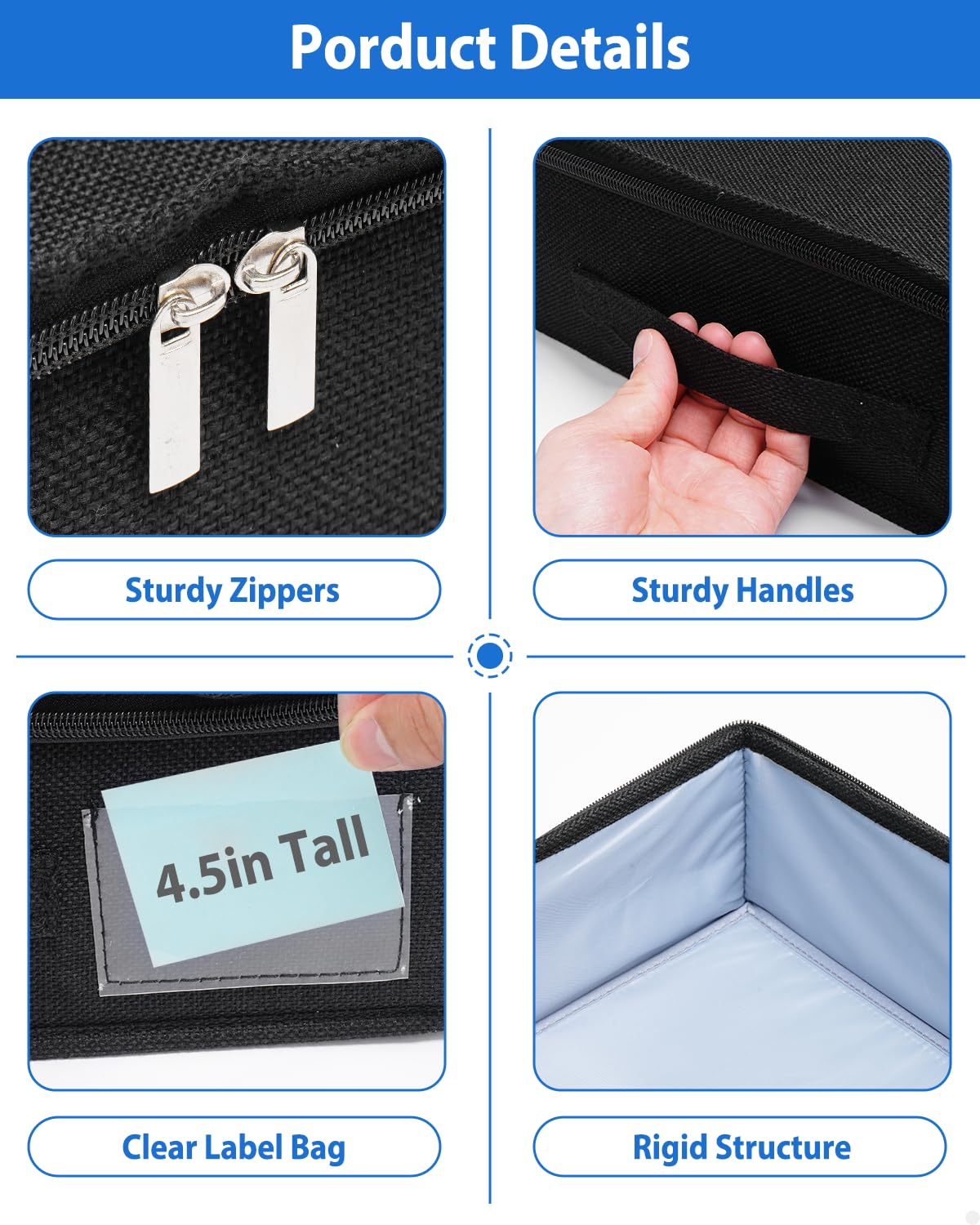 Boailydi black under-bed storage container blends with furniture and hides clutter