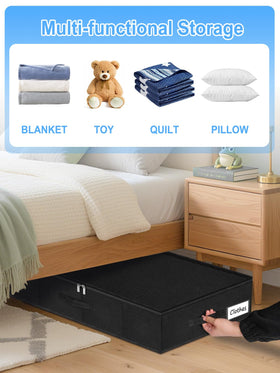 Boailydi under-bed bin rigid sides and bottom maintain shape