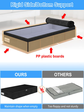 Boailydi under-bed bin side handles showing easy pulling and mobility