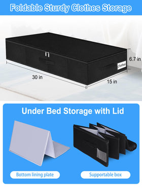 Boailydi under-bed bin size 30x15x6.7 inches fits under beds and sofas
