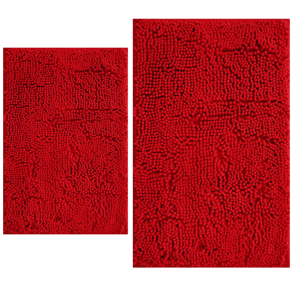 BOANKODU bathroom rug set close-up of ultra-thick chenille fibers for foot comfort