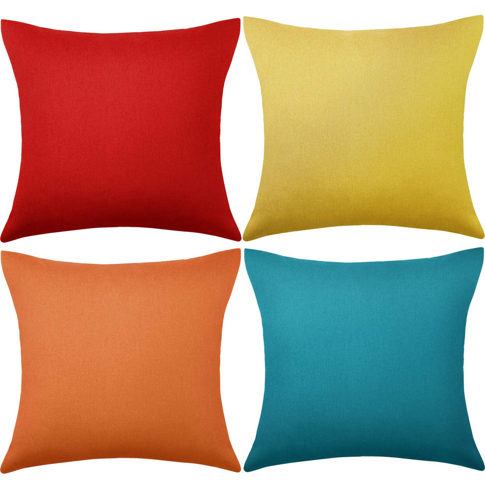 Boao 4-pack decorative outdoor pillow cover in red with PU coating for outdoor use