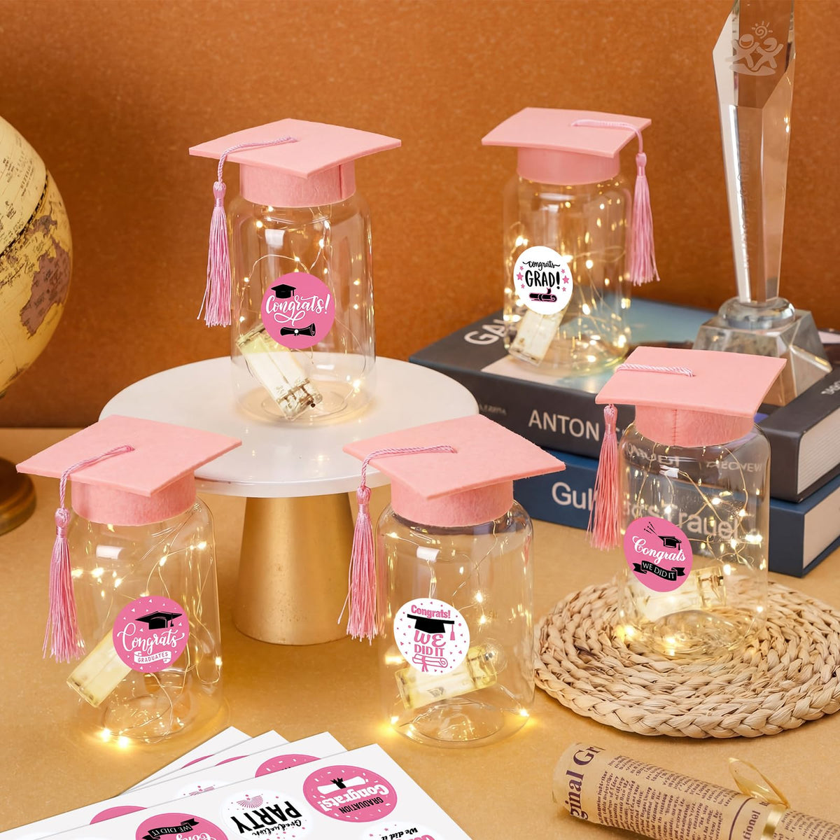Boao felt grad hat pink adds nostalgic decor for photo-worthy moments.