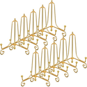 Boao gold 4-inch iron plate stand supports a decorative plate with sturdy display