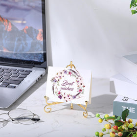 Boao gold easel display stand holds cards or photos on counters
