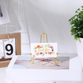 Boao gold plate-holder stand for pictures adds elegance to desk or shelf