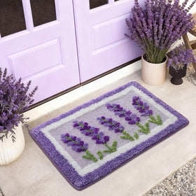 Boao Lavender Bath Mat measures 24x16 inches for versatile placement.