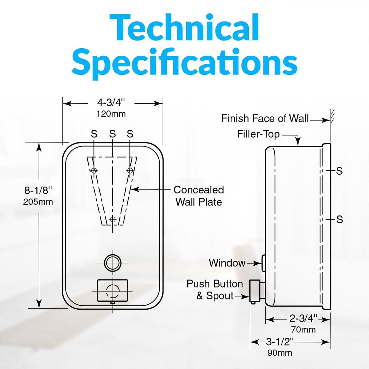Bobrick top fill with refill indicator window for quick checks