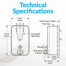 Bobrick top fill with refill indicator window for quick checks