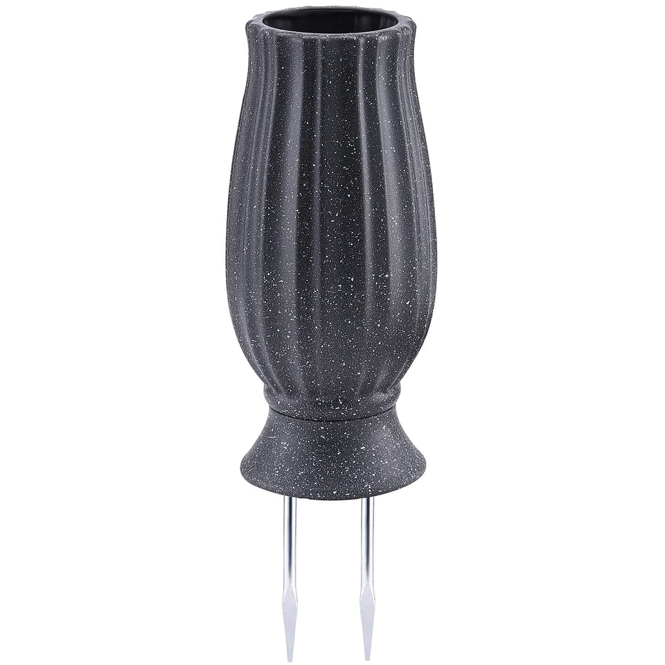 Bocola cemetery vase with metal spikes for secure, wind-resistant grave setup.