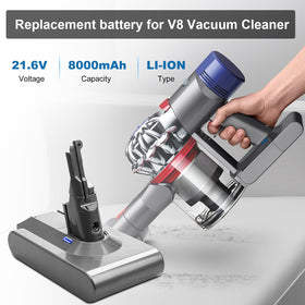Boetpcr 8000mAh 21.6V V8 replacement battery side view shows compact profile