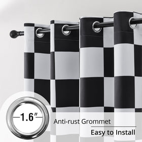 BOHOMOCASA checkered pattern detail highlighting timeless black and white contrast.
