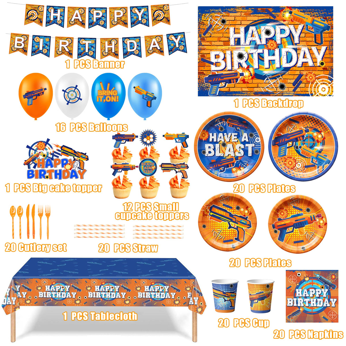 BOIUNPARTY Dart War napkins deliver theme-consistent cleanups.