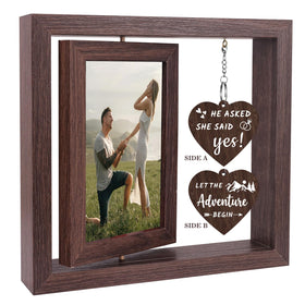 Boiveco frame with rotating two-photo display for engagement memories.