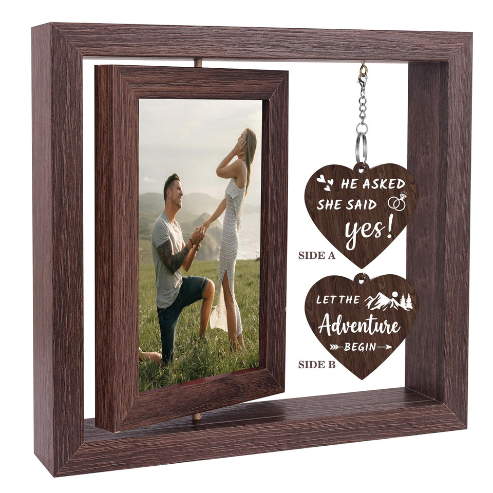 Boiveco frame with rotating two-photo display for engagement memories.