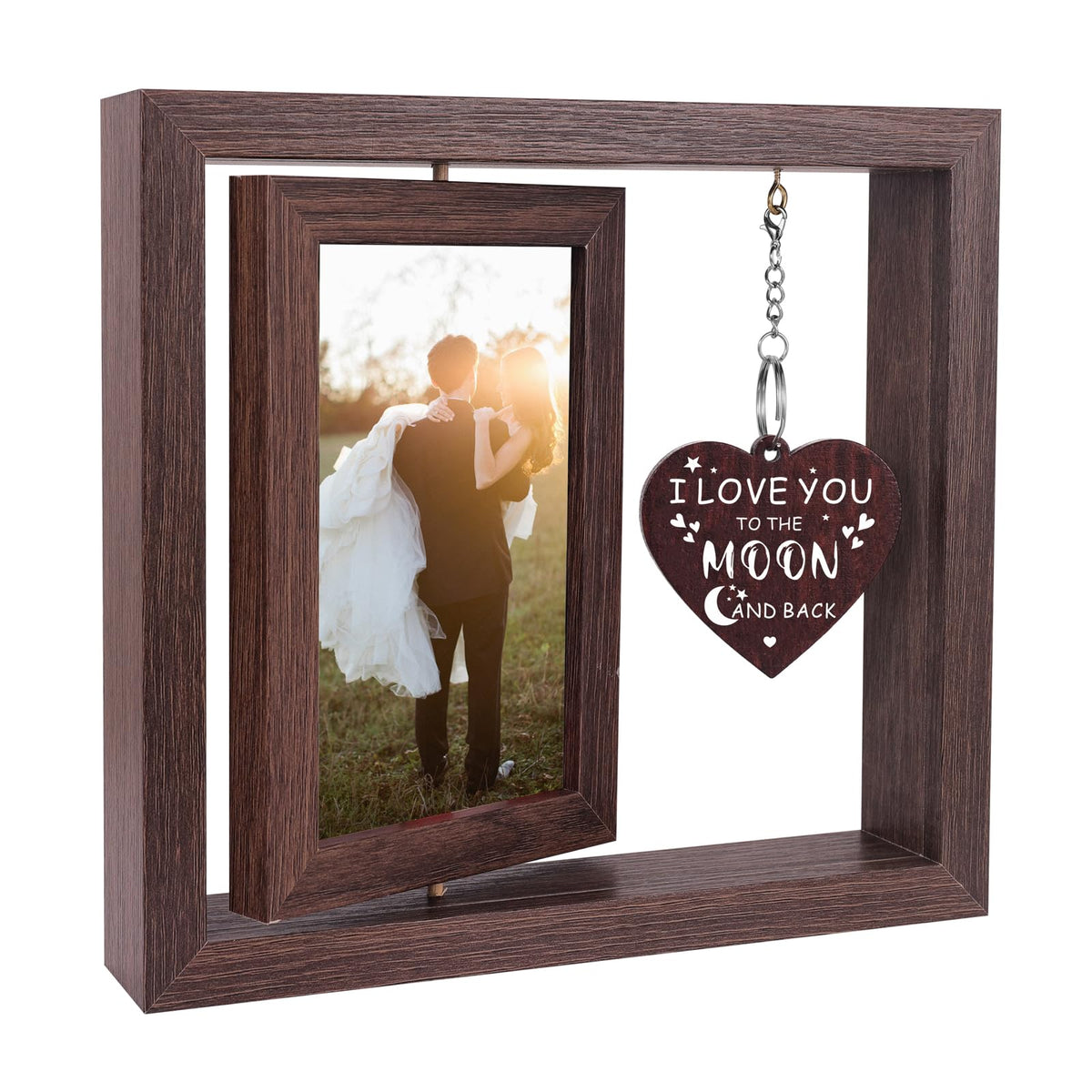 Boiveco engagement frame with rotation displays two photos side by side.
